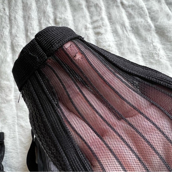 HOUSE OF CB Viktoria black matte sequin draped mini bodycon dress - Picture 11 of 16